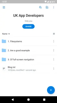 Dropbox Hamburger Navigation