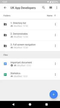 Google Drive Full-screen Navigation