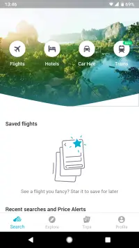 Skyscanner Tab Bar Menu