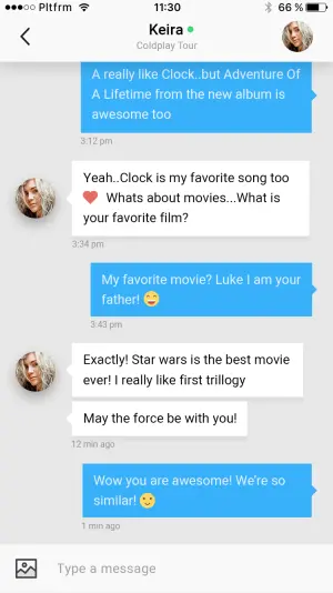 Social discovery app - realtime chat