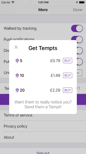 Dating app - in-app purchases