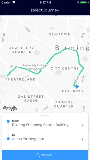 Passenger app - journey search