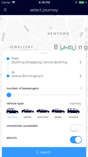 Passenger app - journey search