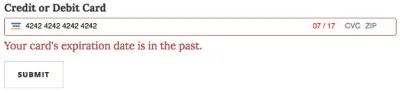 Card expired example