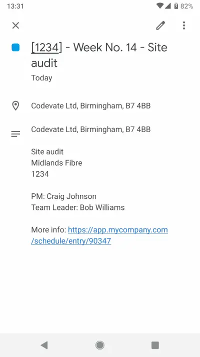 Resource planning mobile app - calendar