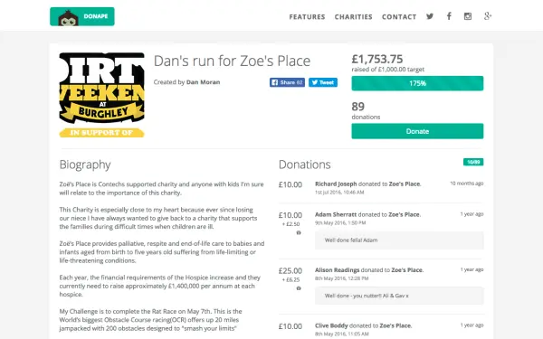 Fundraising web platform - campaign