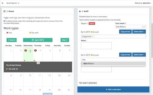 Resource planning software - schedule