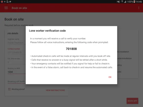 Remote worker app - verification