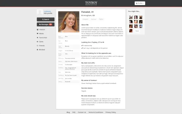 Social networking platform - user profiles