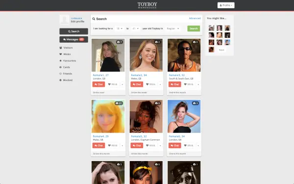 Social networking platform - search